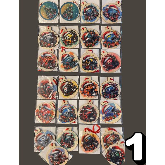 NFL Themed Prepackaged Ornament Bundles - Picture 1 of 1